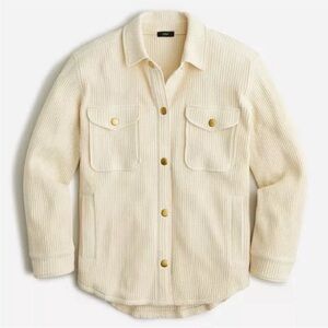 J crew white waffle shacket.